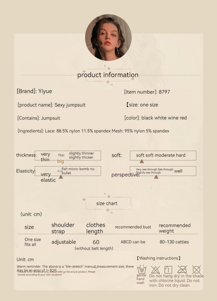 Strap Lace Open Jumpsuit