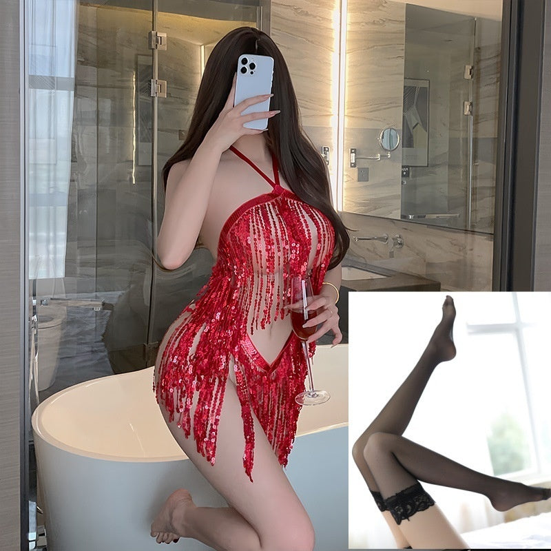 Sequined Tassel Skirt Uniform