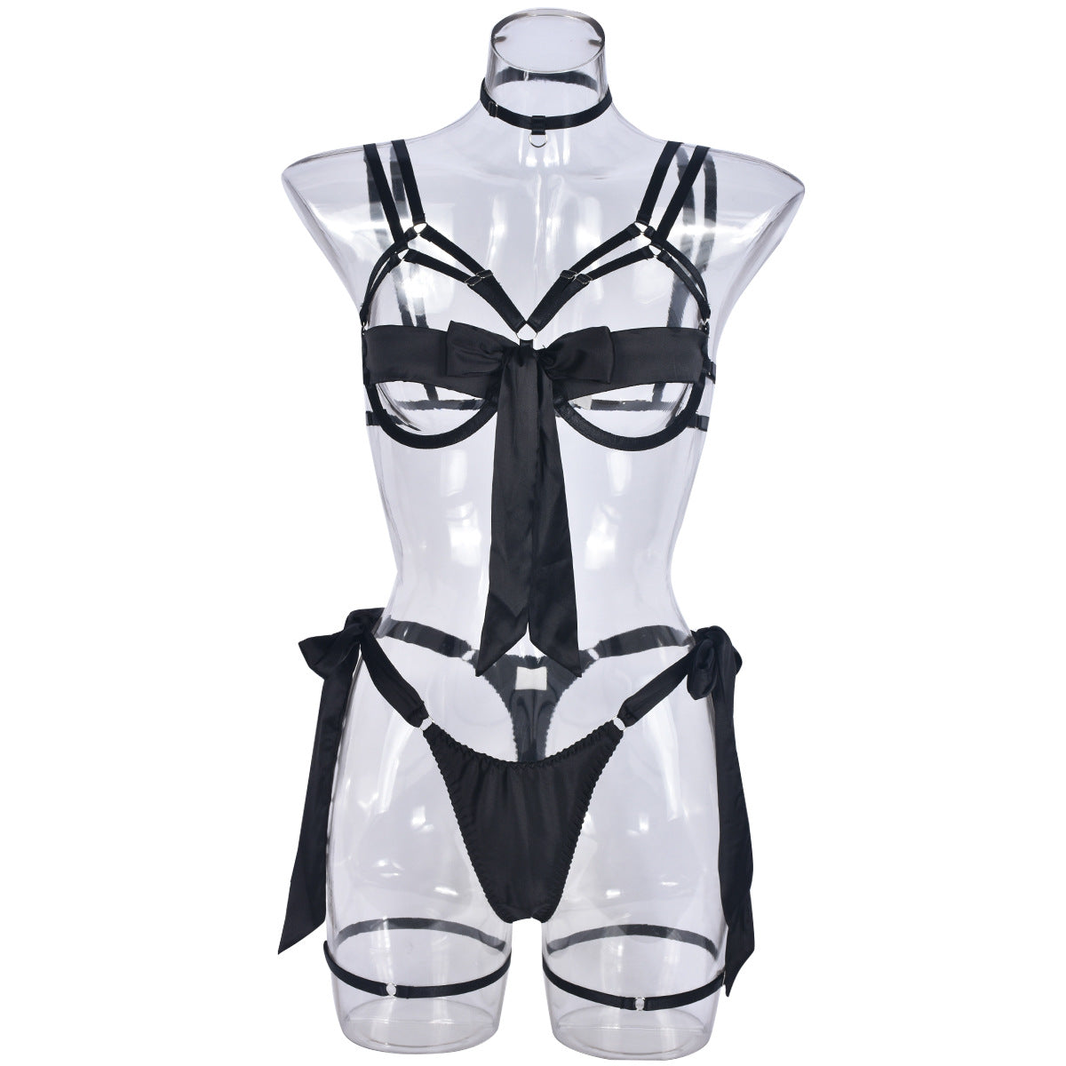 Ring Strap Lingerie 4-piece Set